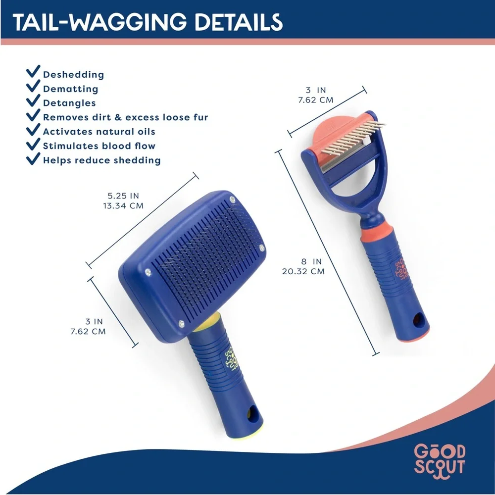 BRAND NEW! 2PC DEMAT/DESHED BRUSH COMBO GROOMING KIT